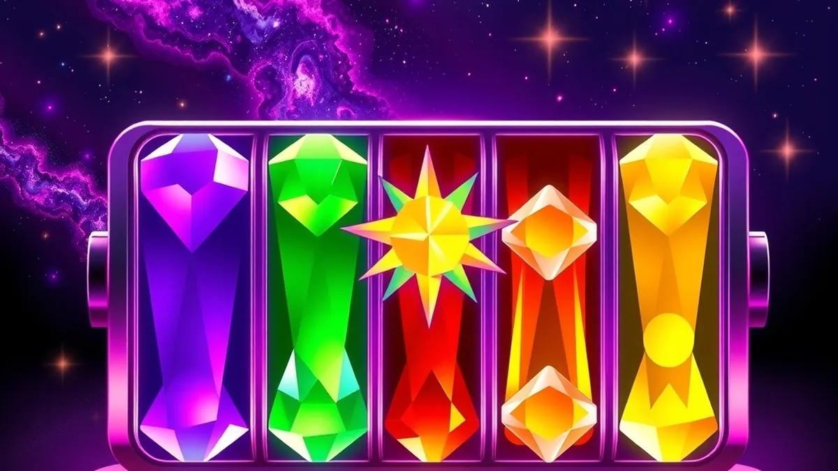 Starburst slot gems in space with expanding rainbow star wild